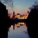 Primaria Oradea privita de pe Podul Intelectualilor