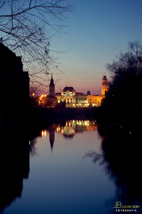 Primaria Oradea privita de pe Podul Intelectualilor