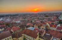 Oradea la apus din Turnul Primariei