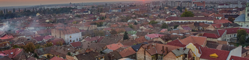 Oradea la apus din Turnul Primariei