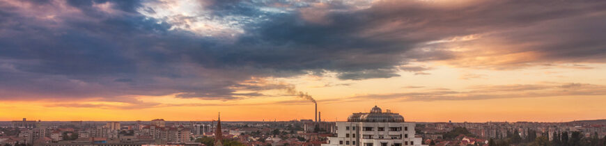 Apusul privit din Turnul Primăriei