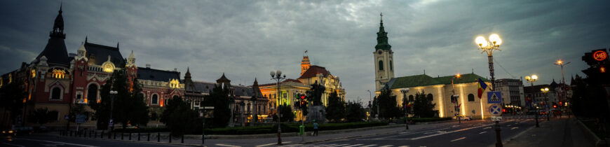 Piata Unirii, panorama by night