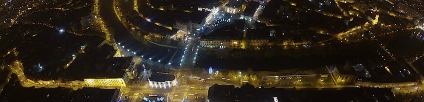 Oradea privita de sus, seara