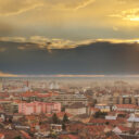 Oradea la apus privită de pe dealul Ciuperca