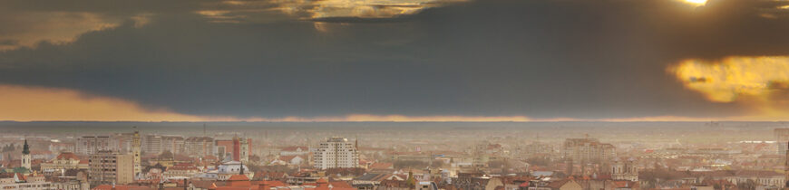 Oradea la apus privită de pe dealul Ciuperca