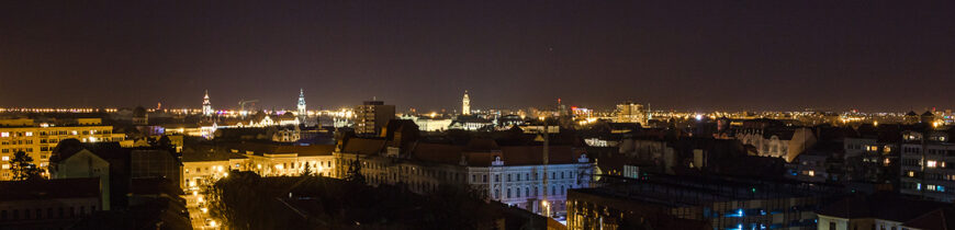 Oradea noaptea privita de sus