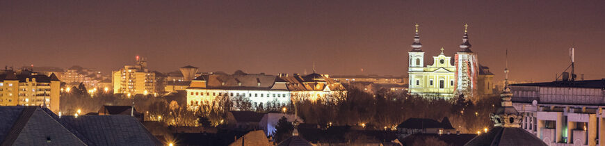 Oradea privita de sus seara