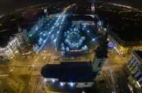 Piata Unirii privita de sus, seara