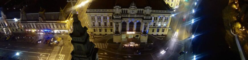 Primaria Oradea privita de sus, by night